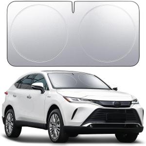 7 x Lamicall Car Windshield Sun Shade - [4 Layers Nano Coating][Light and Thin] Foldable Front Window Sunshade, UV Block, Auto Interior Protection, 57"x29" Windshield Cover for Compact Sedan, SUV (Small)