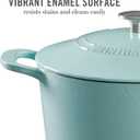 MARTHA STEWART Gatwick 7-Quart Enamel Cast Iron Dutch Oven Martha Blue Durable Heavy-Duty Dutch Oven for Slow Cooking, Braising & Baking