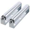 2 Pack 10 Inch Long Roller and Bracket Set, 1.5 Inch Diameter Galvanized Steel Conveyor Rollers, Support Rollers for Woodworking, Boat, Kayak, Bike, and Fence Applications