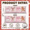 Coquette Pink Snowman Gingerbread Body Pillow Cover 20x54 Inches,It's The Most Wonderful Time of The Year,Preppy Pink and White Bow Xmas Decorative Long Hug Pillow Covers for Couch Bed