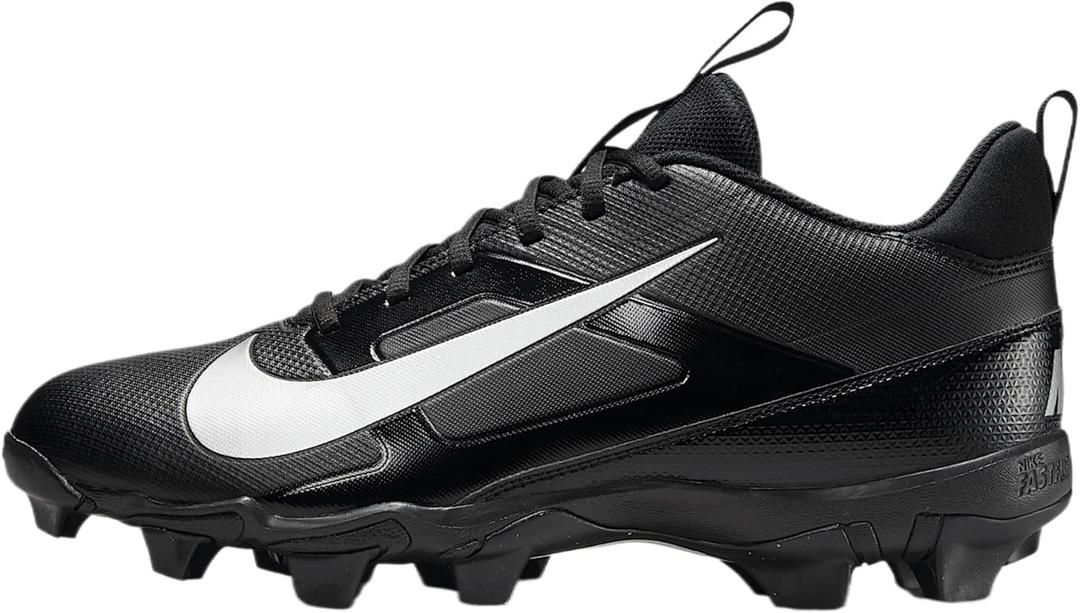 Nike Alpha Menace 4 Shark Football Cleats (Wide) (FQ3875-002, Black/Metallic Silver)