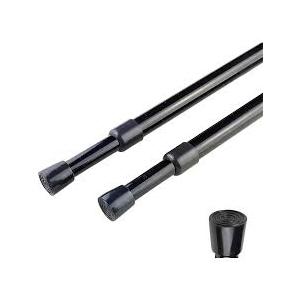 Small Tension Curtain Rods 16 to 30 Inches, Adjustable Expandable Short Rod Non-Slip Non Drill Spring Tension Rod for Windows, Closet, Kitchen, Black