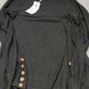 OFEEFAN Long Sleeve Dress for Women Crew Neck Tunic Dress with Pockets Decorative Buttons (Small, Black)