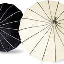 2Pcs Pagoda Wedding Umbrella with Hook Handle Large Retro Parasol Umbrella Walking Sun Gothic Umbrella for Women Wedding Party UV Protection Supplies