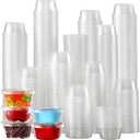 [650 Sets - 2 Oz ] Jello Shot Cups, Small Plastic Containers with Lids, Airtight and Stackable Portion Cups, Salad Dressing Container, Dipping Sauce Cups, Condiment Cups for Lunch, Party to Go, Trips
