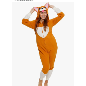 Funziez! Slim Fit Adult Onesie - Animal Costume - Plush Unisex Christmas One Piece Cosplay Suit for Women and Men Size M