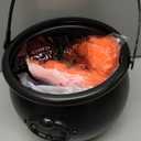 109oz Halloween Candy Cauldron Set,Portable Witch Spooky Bucket with 3pcs Spider Webs for Decoration Indoor Table Spiderweb Decor Trick or Treat Party Supplies