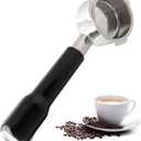 DFD 51mm Bottomless Portafilter Compatible with Gevi Espresso Machine, 51mm Portafilter 3 Ears with Prongs Thickness 4mm Fits for Yabano Included Portafilter Filter Basket Espresso Accessories, slive