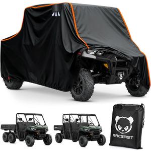 UTV Cover 4 Seater 4-6 420D Covers for Can Am Defender MAX PRO X3 MAX Arctic Cat Prowler Viking Tracker 800SX RZR XP 4 Ranger Crew 6 Covers Heavy Duty Reflective Strips Off-Road (167"*65"*77")