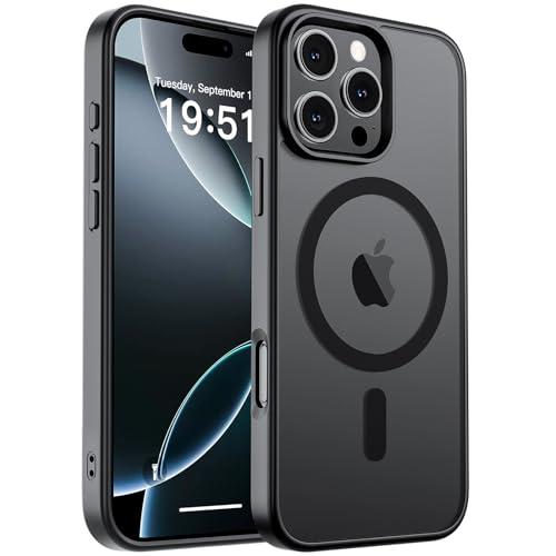 zapica Magnetic for iPhone 16 Pro Case, [Compatible with MagSafe] [Military Grade Drop Protection] Translucent Matte Shockproof Anti-Scratch Phone Cover, Black