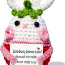 Emotional Support Crochet Bunny-Fathers Day-Inspirational Gifts for Anniversary Birthday Graduation-Long Distance Best Friend Graduation Gift-Easter Basket Stuffers