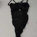 Eomenie Women's One Piece Swimsuits Tummy Control Cutout High Waisted Bathing Suit Wrap Tie Back 1 Piece Swimsuit (Black)