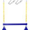 18" Trapeze Swing Bar Rings 48" Heavy Duty Plastic Coated Chains Swing Set Accessories Playground Swing Seat (Blue)
