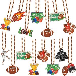 Ecally 30 Pcs Sport Theme Party Favors Bead Necklaces Colorful Sports Team Chain for Soccer Football Baseball Golf Club Party Favor Gifts Decorations Jewelry Supplies