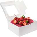 Moretoes 6 pcs Cake Boxes, 10x10x5 Inch White Bakery Boxes with Window for Valentine's Day, Mother's Day, Pastries, Cookies, Pie, Cupcakes