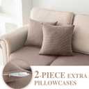 LA MEACK Couch Cushion Covers for Sectional Sofa L Shape Washable Separate Seat Chaise Couch Cover Stretch Sofa Slipcovers with 2 Pcs Pillowcases(3 Seater + 1 Chaise, Khaki)