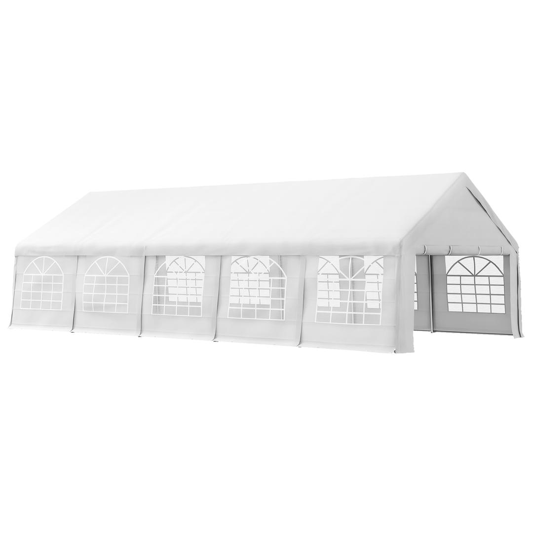 32 ft. x 20 ft. Large Outdoor Canopy Party Tent with Removable Protective Sidewalls and Versatile Uses, White