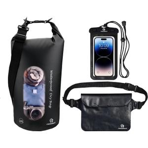 Freegrace Waterproof Dry Bag with Double Zip-Lock, Fanny Pack & Phone Case