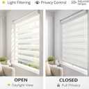 ShadesU Cordless Zebra Blinds – Light Filtering Dual-Layer Window Shades for Privacy (White Color) (Maximum Height 72") (Width 28.5")