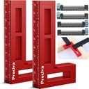 Preciva Corner Clamps for Woodworking, 90 Degree Positioning Squares with 4 C-Clamps, High-Strength Aluminum Alloy for Perfect Right Angle on Cabinets, Frames, Drawers
