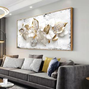 Wall Art Leaf Modern Botanical Artwork Canvas Painting for Living Room Bedroom Dining Room Home Office Decor 24"x48" with Framed