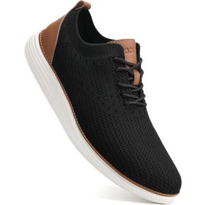 VILOCY Men's Casual Dress Sneakers Oxfords Business Mesh Breathable Walking Shoes Tennis Comfortable (13 Wide, Black)