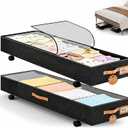 Under Bed Storage with Wheels 39inch, Extra Long Under Bed Storage Bins, Low Profile Under Bed Storage 5.5inch Height No Assemble Storage Containers, Under Bed Shoe Storage with Lids