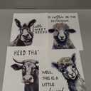 NIIORTY Funny Animal Wall Art Prints Bathroom Decor, Bathroom Quotes Wall Art, Watercolor Donkey Alpaca Sheep Cow Canvas Posters for Restroom Farmhouse Decor, Set of 4-8x10 inches Unframed