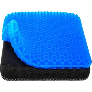 Gel Seat Cushion, Cooling seat Cushion (Super Large & Thick), Breathable Honeycomb Design Absorbs Pressure Points Seat Cushion, Gel Cushion for Office Chair, Home Car seat Cushion for Wheelchair (Blue)