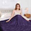 Electric Heated Blanket Full Size 72"x84" - Flannel & Sherpa Fabric Dual-Sided, 6 Heat Settings & 1-10 Hours Auto Off, Soft & Cozy Warming Throw for Home, Office, or Bed, Machine Washable, Purple