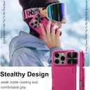 BXYJY for iPhone 16 Pro Wallet Case with Credit Card Holder (4-5 Cards), Military Grade Protection, Slide Camera Cover, Hard Rugged Women Girly Men Protective Phone Case for iPhone 16 Pro, Hot Pink