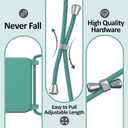 Crossbody Lanyard Strap Case for iPhone 15 Pro, Hands-Free Neck Cross Body Wrist Adjustable Rope Removable Drop Protection Shockproof Silicone Case 6.1 inch 150 cm Strap iP15Pro - Pine Green