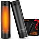 Rechargeable Hand Warmers - 2 Pack Electric Pocket Warmer, 360 Heating, 2X 5000mAh 18Hrs Long Last, 3 Settings - Camping Essentials, Hunting Gear, Christmas Stocking Stuffers, Gifts for Men, Women (Black)