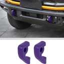 JWWY Front Bumper Tow Hook Covers Tow Trailer Hitch Receiver Cover Towing Hitch Rubber Sleeve Protector Cover Trim Fit for 2021-2025+ Ford Bronco Exterior Accessories Purple 2PCS (Fixed)
