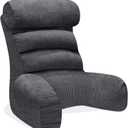 Back Pillow for Bed Sitting Up, Reading Pillow, Extra Large Arm Pillows for Adults for Back Support,Bed Pillow for Sitting up for Watching TV/Gaming/Relaxing (Large-For height over 5'3"-Weight 7.71 lbs, Gray)