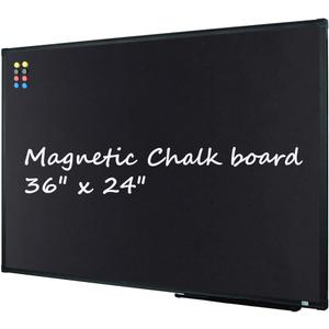 Lockways 36" x 24" Magnetic Chalkboard Black Board, Magnetic Bulletin Blackboard| Wall Mounted Message Presentation Memo Board 3 x 2 Feet