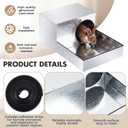 Extra-Large Galvanized Metal Rabbit Breeding Box 24 x 16 x 10 Inch, Guinea Pigs Breeding House with Semi-Enclosed Partition, Durable Small Animal Hideout Burrow for Rabbits and Guinea Pigs