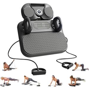 Pilates Board Portable and Foldable Reformer Set for Home Workout, Multifunctional Exercise Machine with Ab Balance Board for Women (Black)