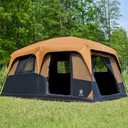 EVER ADVANCED 10 Person Camping Blackout Design Tent, Multi Room Tent for Family, Large Tents with Rainfly and Carry Bag, 2 Doors, Water-Resistant, 14ft x 10ft x 84in