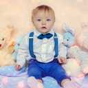 10 x trilece Child Kids Boys Girls Toddlers Infant Baby Suspenders Adjustable Y Back Suspenders (Blue)