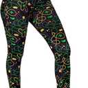 Tipsy Elves Mardi Gras Leggings - Comfortable Non See-Through Mid and High Waisted Stretch Leggings