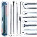 Blackhead Remover Pimple Comedone Extractor Tool Best Acne Removal Kit - Treatment for Blemish, Whitehead Popping, Zit Removing for Nose Face Skin with Case (Sliver, 4 Piece Set)