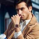 Mens Watches,Unique Roulette Style Quartz Analog Watch,45MM Big Face Alloy Waterproof Glowing Watch for Men,Exquisite and Durable Leather Strap,Casual Fashionable Men's Wrist Watches