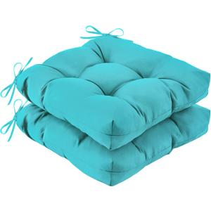 IASEAHK Outdoor Chair Cushions Set of 2, 19" x 19" x 5", Waterproof Outdoor Seat Cushions for Patio Furniture, Fade-Resistant Patio Chair Cushion, Dining Wicker Chair Pads for Porch Garden, Teal