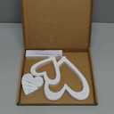 Valentines Day Decor, 2Pcs Rustic White Laser-Cut Hollow Distressed Heart Shape Wooden Table Centerpieces Decorations, Farmhouse Galentines Decorations for Home Office Mantel Family Gifts