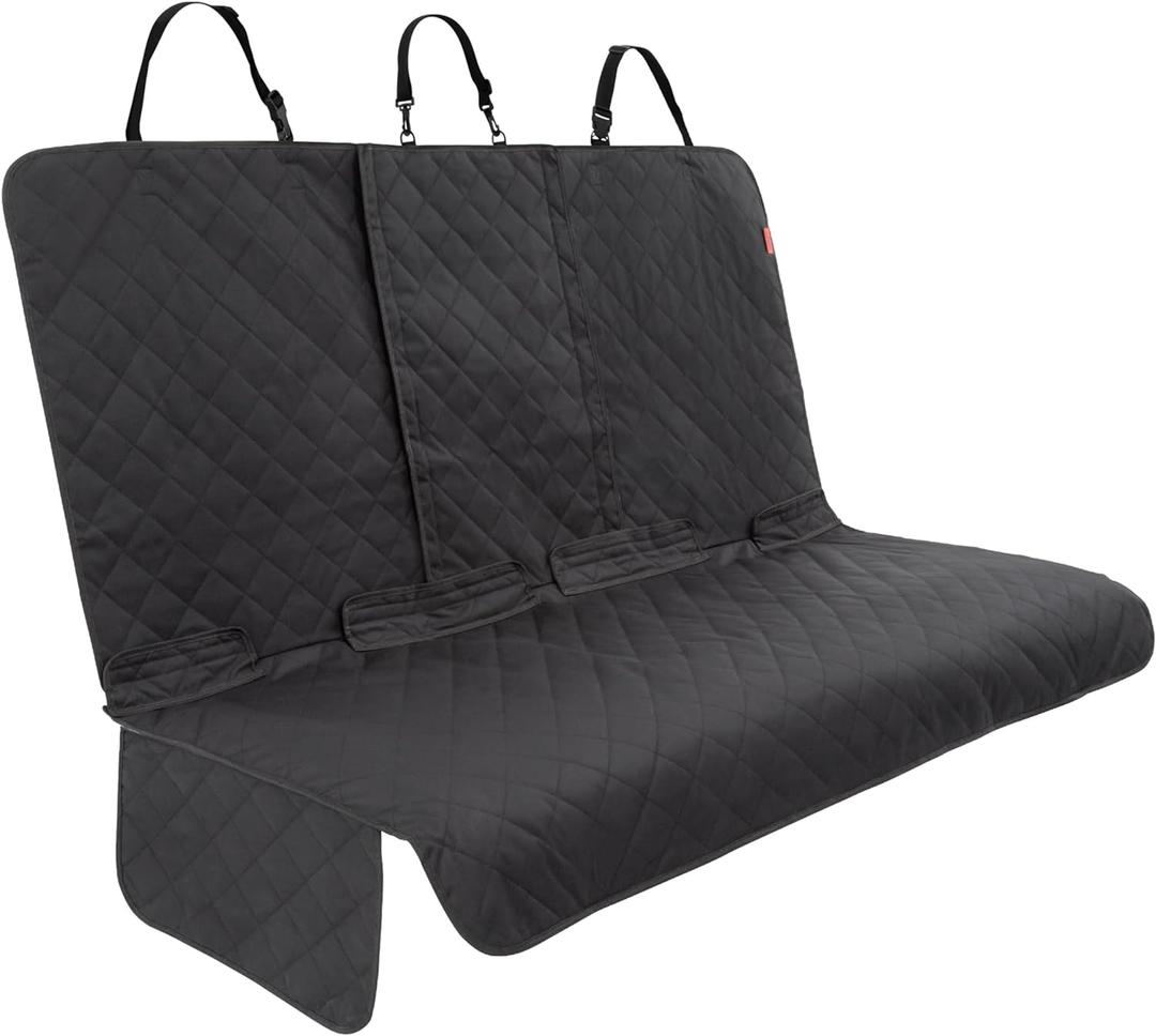 Lusso Gear Dog Car Seat Cover for Back Seat - 100% Waterproof - Full Protection from Mud, Scratches, Shedding - Non-Slip Rear Seat Protector for Dogs - Secure Fit for Car, Truck, SUV (Black) (Premium Edition - Black)