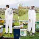 Bee Suit & Beekeeper Costume, Sting Proof Bee Suits for Men & Women, Full Body Polycotton Beekeeper Suit Beekeeping Suit with Ventilated Hood & Gloves for Backyard Beekeeping & Cosplay -S