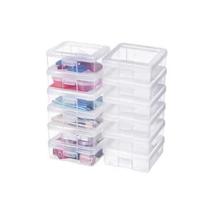 Naivees 12 Pack Storage Box Clear Organizing Container with Latching Lids Plastic Stackable Storage Bins for Lego, Crayon, Pencil and Other Small Product (Clear) Naivees 12 Pack Storage Box Clear Organizing Container with Latching Lids Plastic Stackable Storage Bins for Lego, Crayon, Pencil and Other Small Product (Clear)