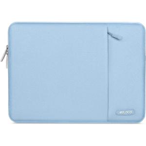 MOSISO Laptop Case 13.3 inch, 13-13.3 inch Laptop Sleeve Compatible with MacBook Air/Pro 13 / Pro 14, HP Dell ASUS Lenovo Notebook, Polyester Vertical Computer Sleeve Bag with Pocket, Air Blue