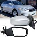 Right Passenger Silver Side Mirror Compatible with Altima 2013-2018 Sedan Power Glass/Non-Folding/Non-Heated Door Mirrors Outside Rear View Mirror Replace# 963013TH0A